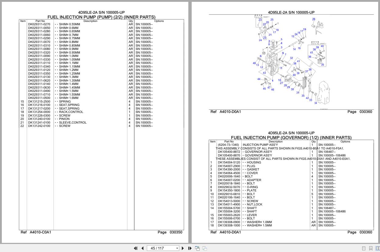 Komatsu Engine 4D95LE 2A 100005 UP Parts Catalog (2)