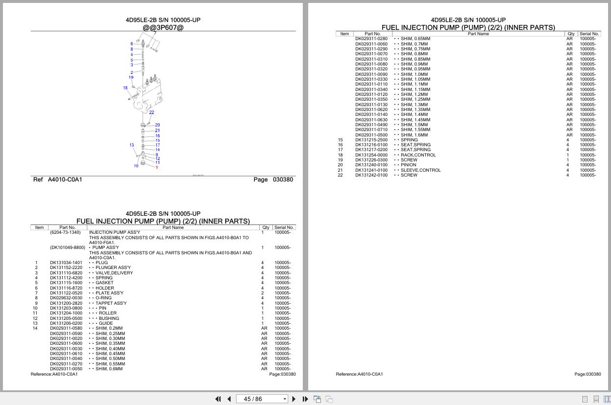 Komatsu Engine 4D95LE 2B 100005 UP Parts Catalog (2)