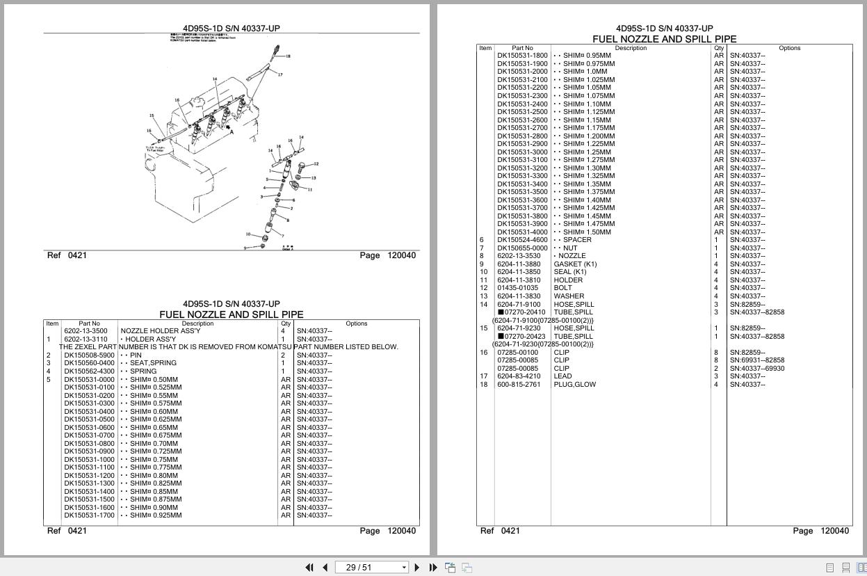 Komatsu Engine 4D95S 1D 40337 UP Parts Catalog (2)