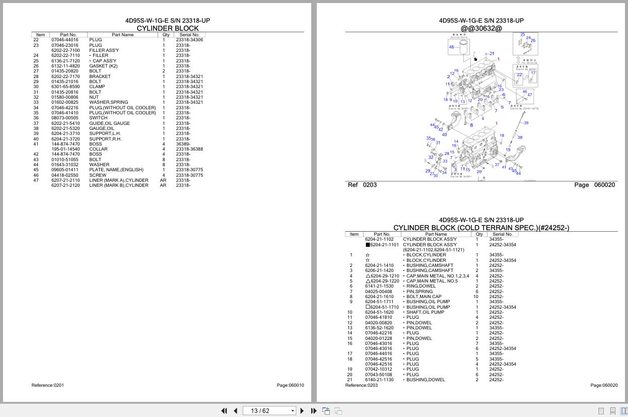 Komatsu Engine 4D95S W 1G E 23318 UP Parts Catalog (2)