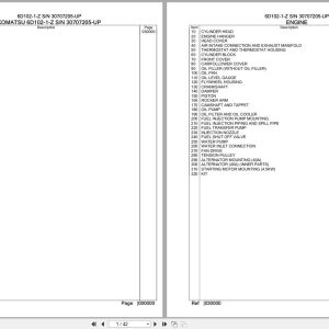 Komatsu Engine 6D102 1 Z 30707205 UP Parts Catalog (1)