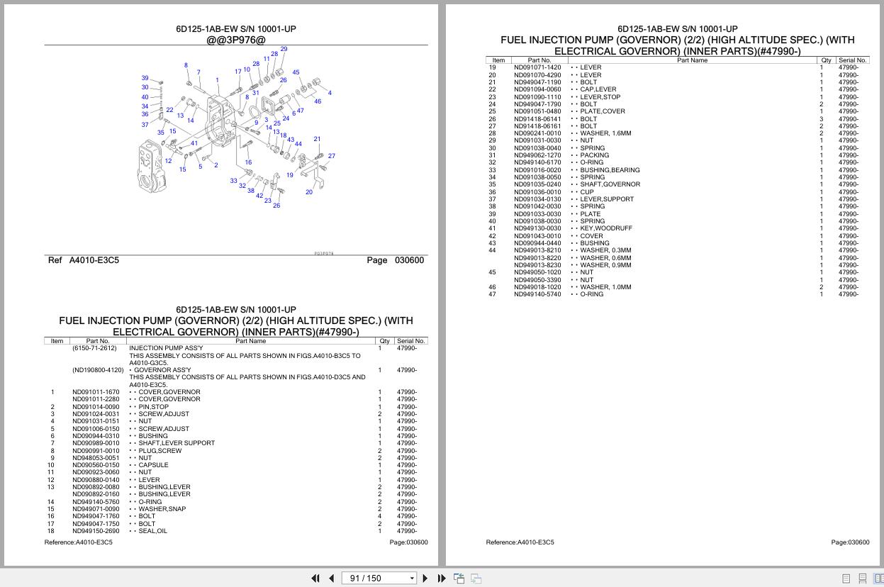 Komatsu Engine 6D125 1AB EW 10001 UP Parts Catalog (2)