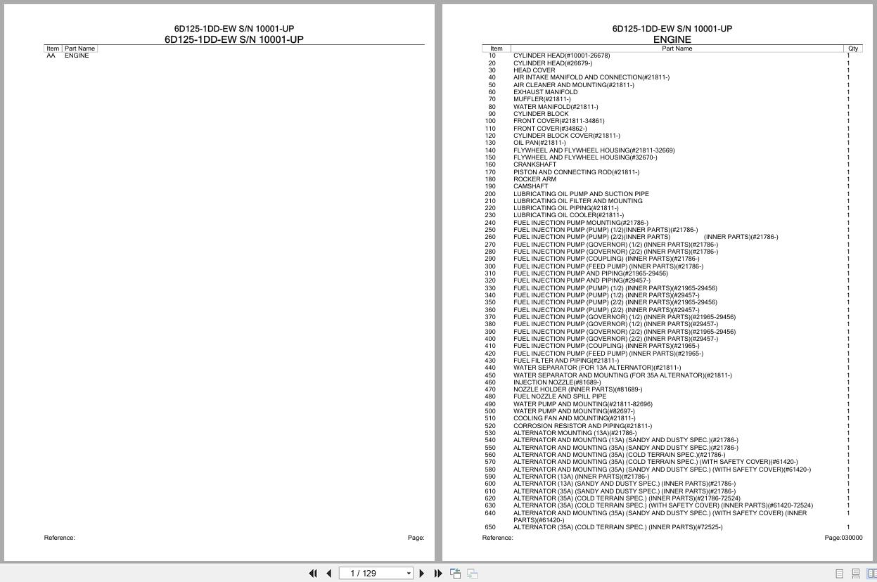 Komatsu Engine 6D125 1DD EW 10001 UP Parts Catalog (1)