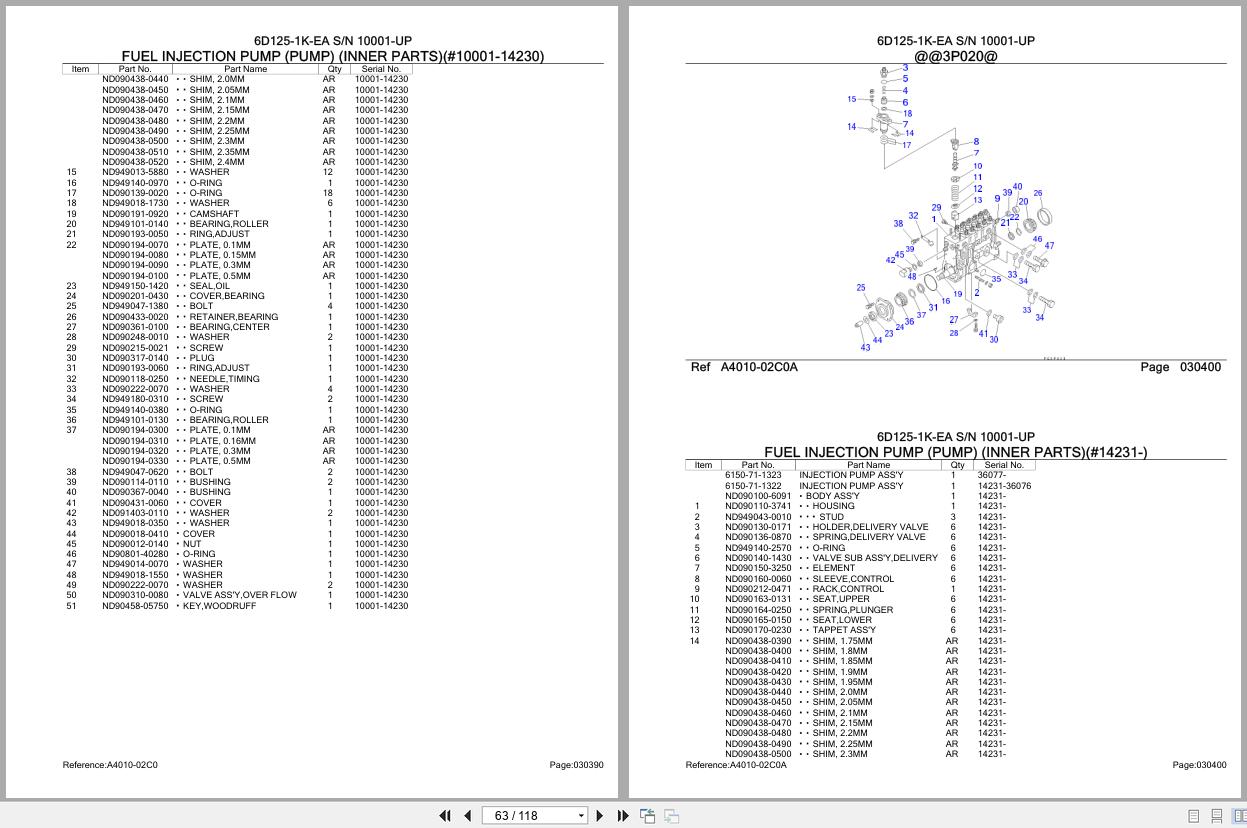 Komatsu Engine 6D125 1K EA 10001 UP Parts Catalog (2)