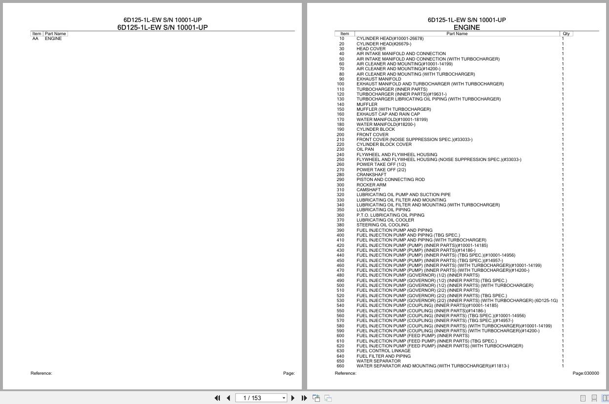 Komatsu Engine 6D125 1L EW 10001 UP Parts Catalog (1)