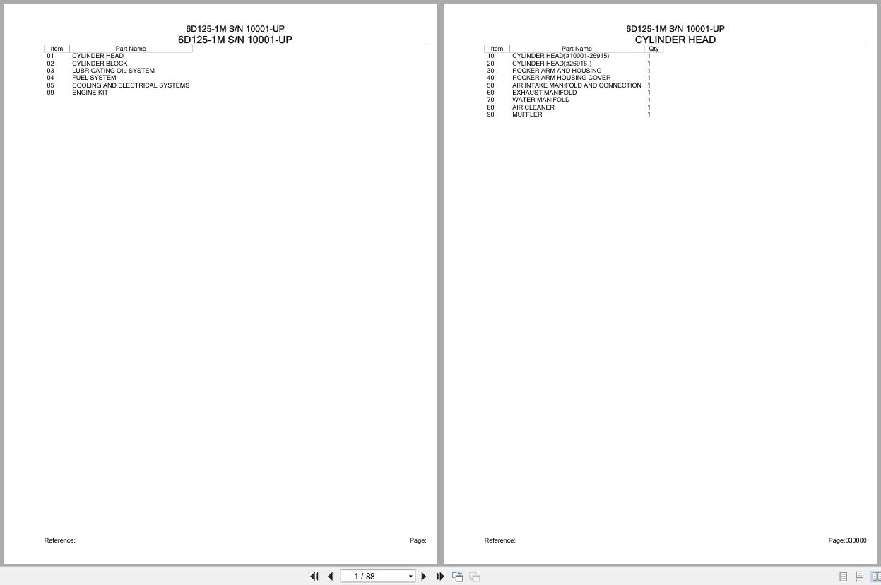 Komatsu Engine 6D125 1M 10001 UP Parts Catalog (1)