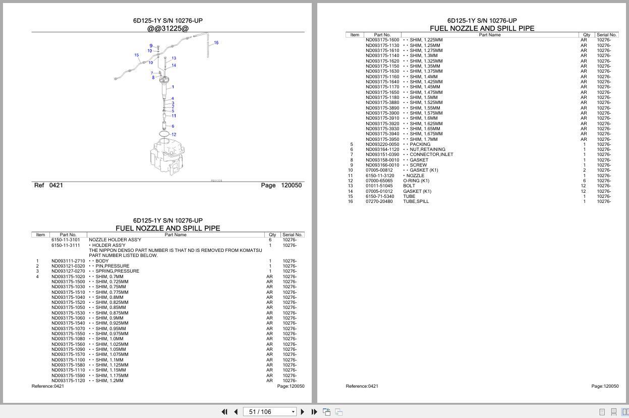 Komatsu Engine 6D125 1Y 10276 UP Parts Catalog (2)