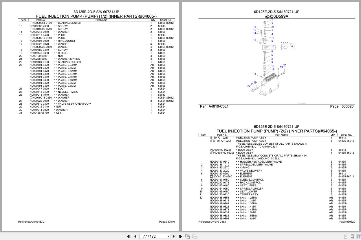 Komatsu Engine 6D125E 2D 5 60721 UP Parts Catalog (2)