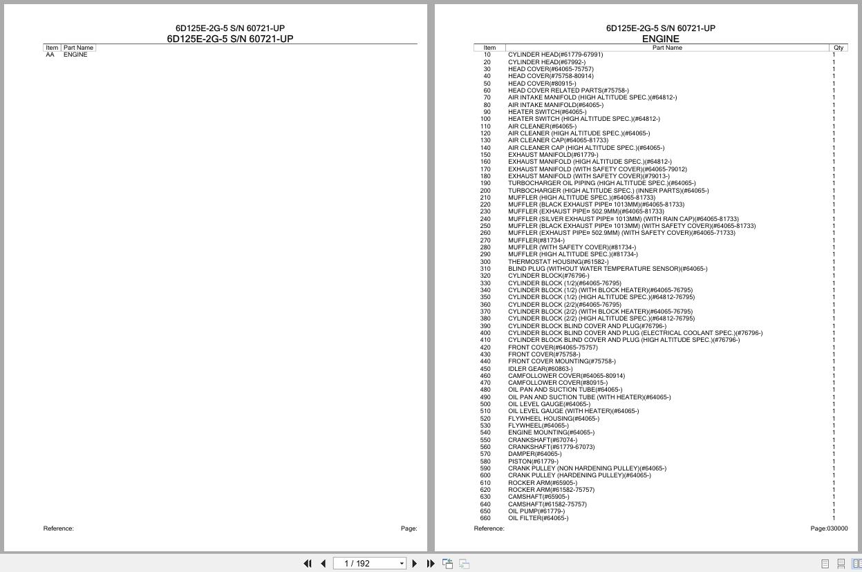 Komatsu Engine 6D125E 2G 5 60721 UP Parts Catalog (1)