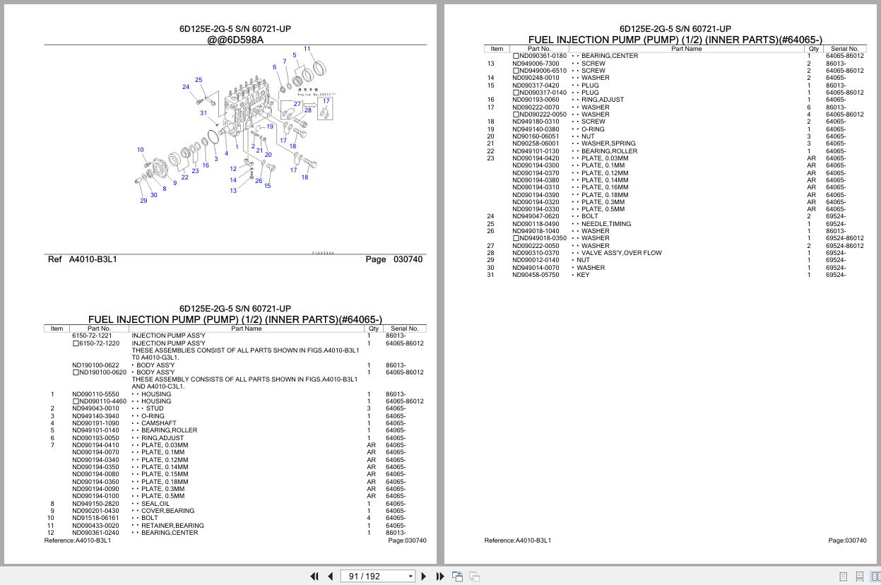 Komatsu Engine 6D125E 2G 5 60721 UP Parts Catalog (2)