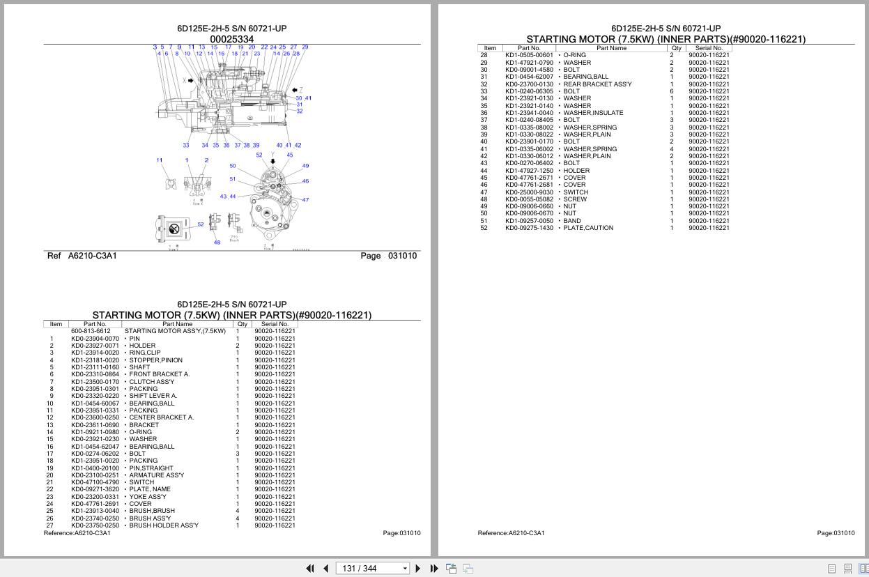 Komatsu Engine 6D125E 2H 5 60721 UP Parts Catalog (2)