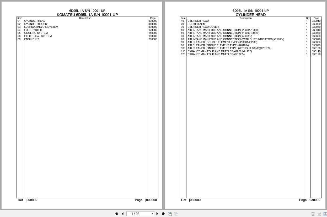 Komatsu Engine 6D95L 1A 10001 UP Parts Catalog (1)