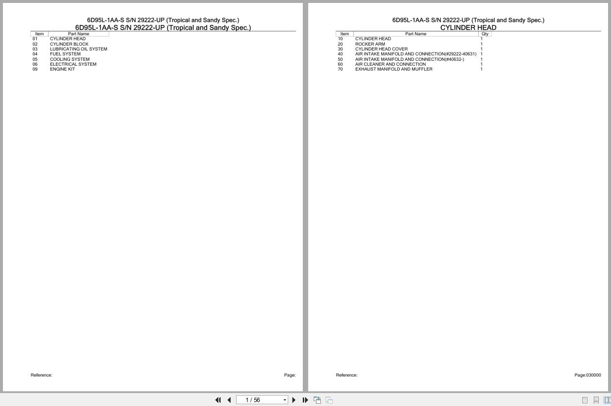 Komatsu Engine 6D95L 1AA S 29222 UP Parts Catalog (1)