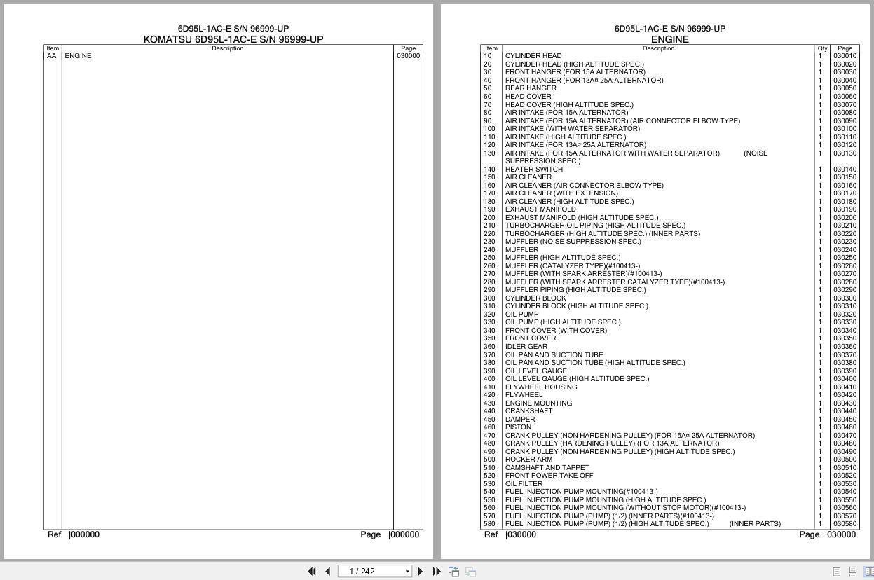 Komatsu Engine 6D95L 1AC E 96999 UP Parts Catalog (1)
