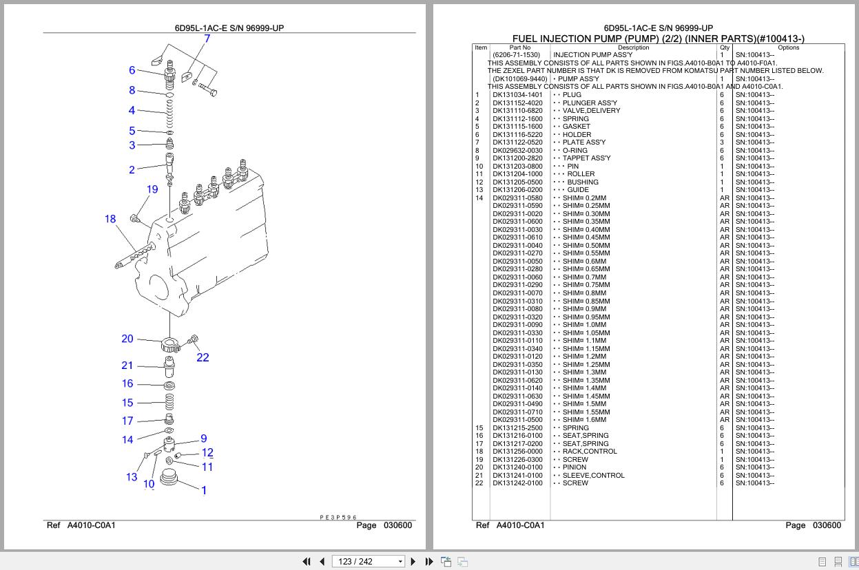 Komatsu Engine 6D95L 1AC E 96999 UP Parts Catalog (2)