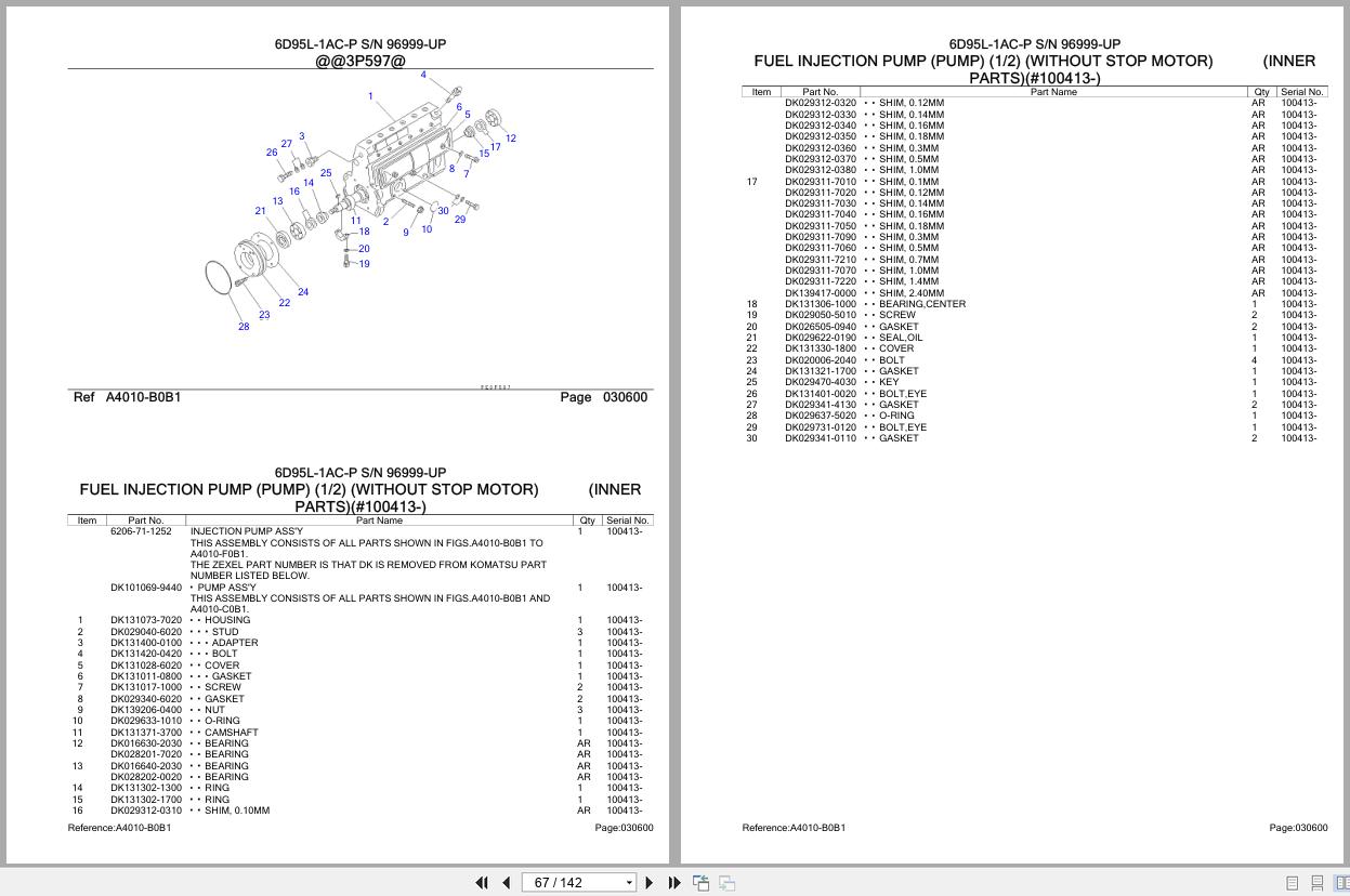 Komatsu Engine 6D95L 1AC P 96999 UP Parts Catalog (2)