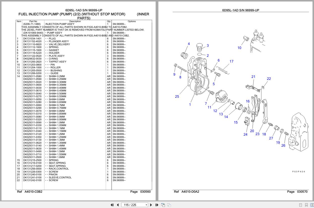 Komatsu Engine 6D95L 1AD 96999 UP Parts Catalog (3)