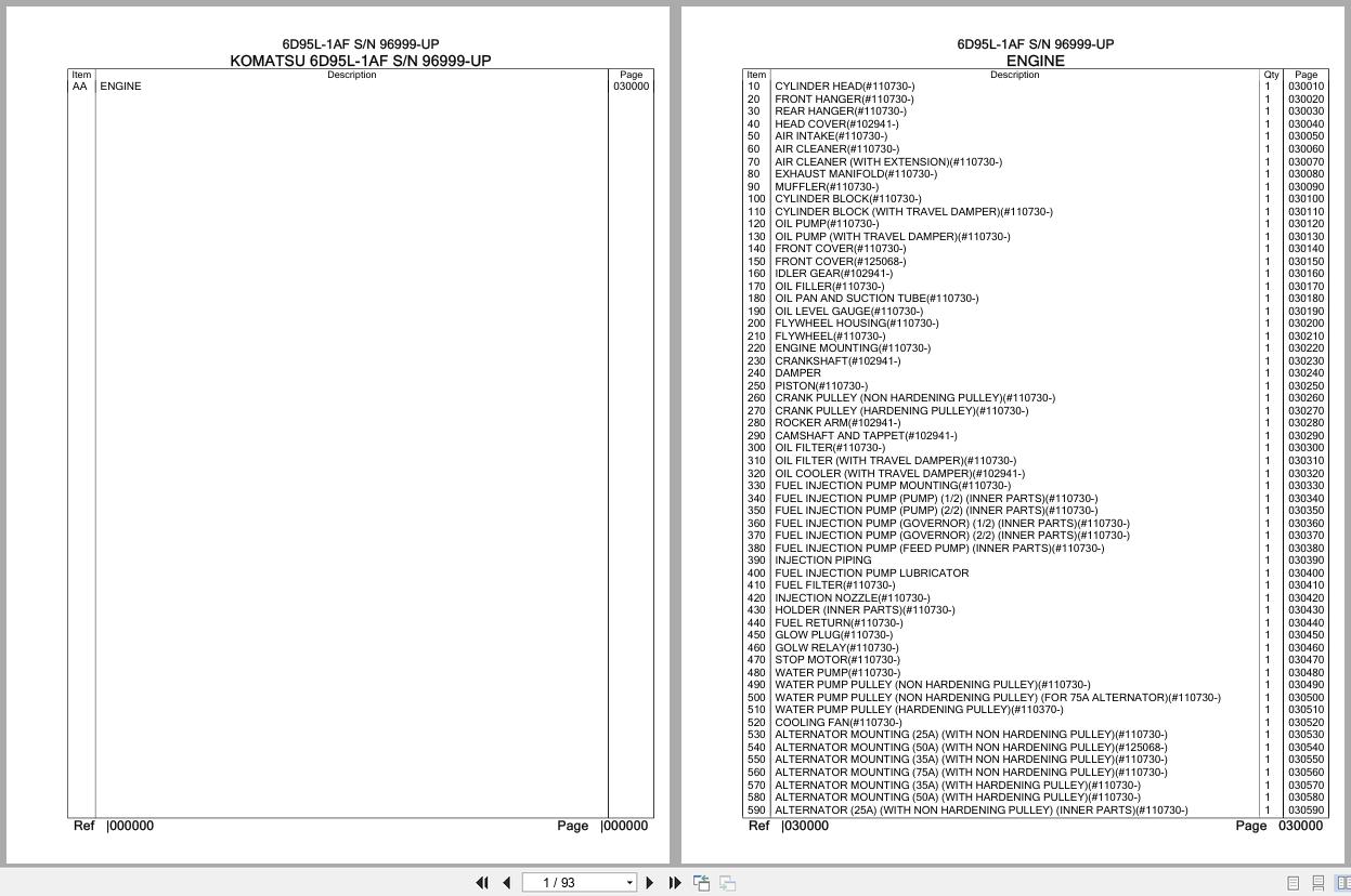 Komatsu Engine 6D95L 1AF 96999 UP Parts Catalog (1)