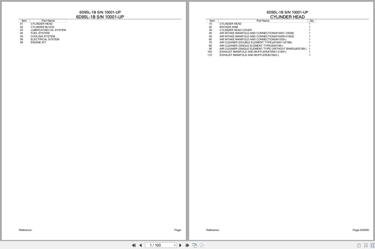Komatsu Engine 6D95L 1B 10001 UP Parts Catalog (1)