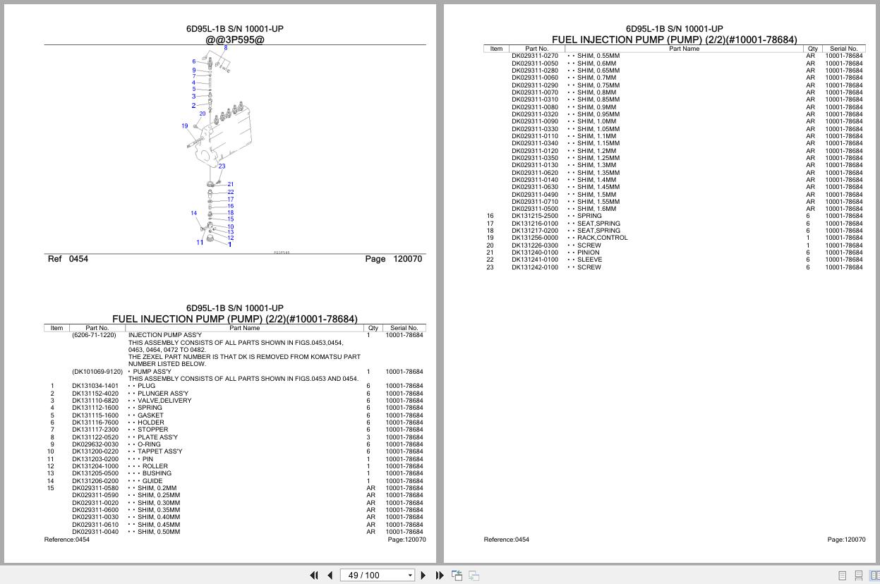 Komatsu Engine 6D95L 1B 10001 UP Parts Catalog (2)
