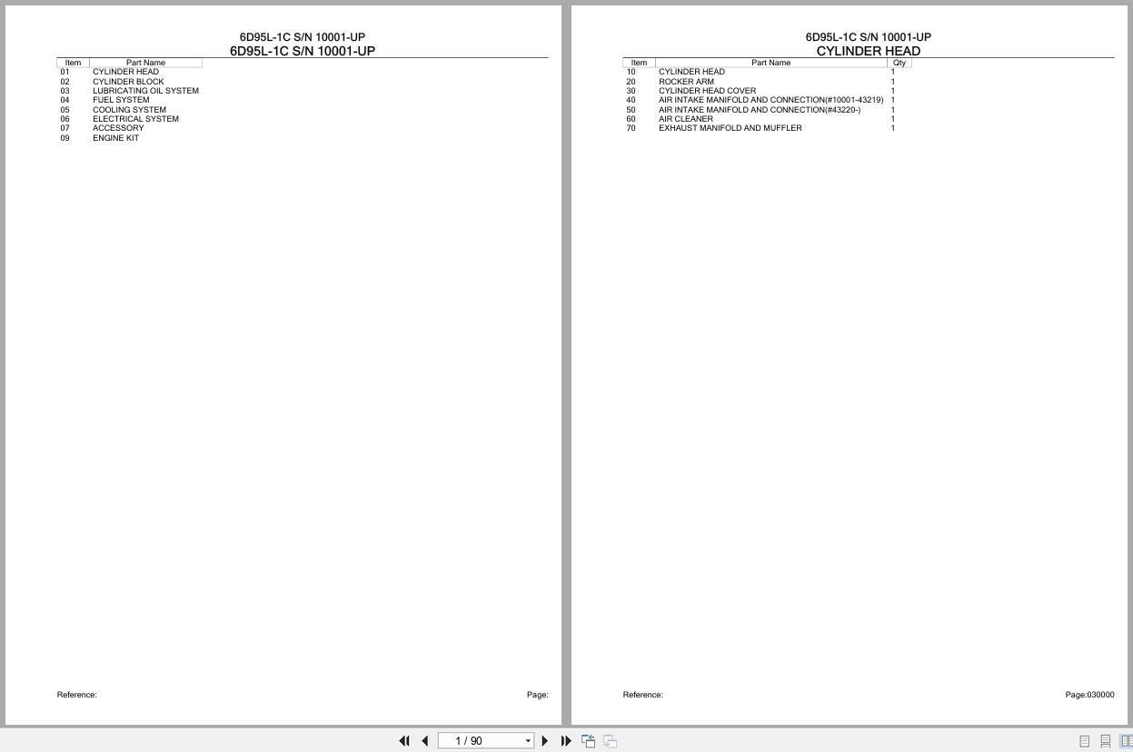 Komatsu Engine 6D95L 1C 10001 UP Parts Catalog (1)