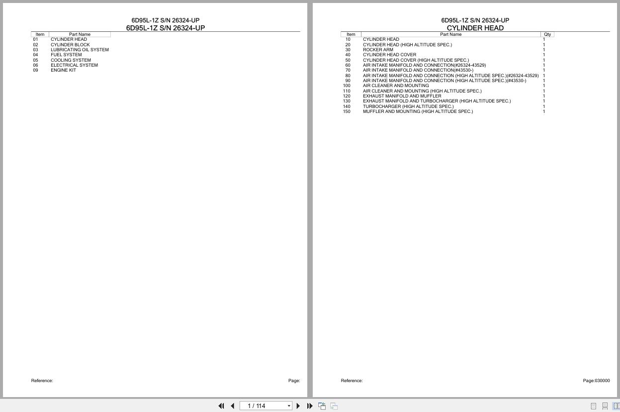 Komatsu Engine 6D95L 1Z 26324 UP Parts Catalog (1)