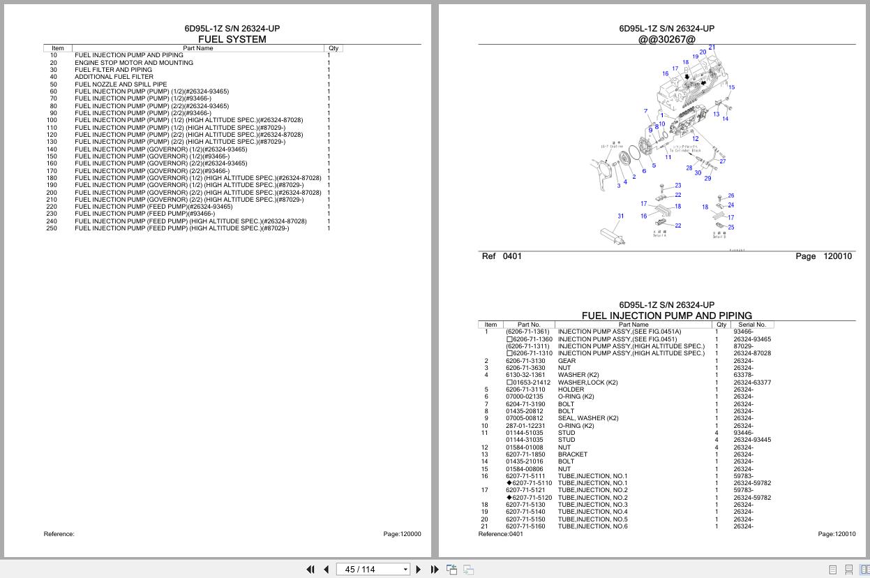 Komatsu Engine 6D95L 1Z 26324 UP Parts Catalog (2)