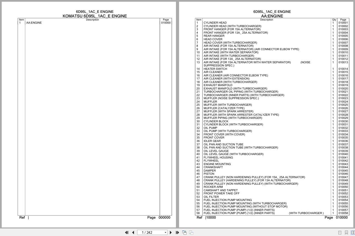 Komatsu Engine 6D95L 1AC E Parts Catalog (1)