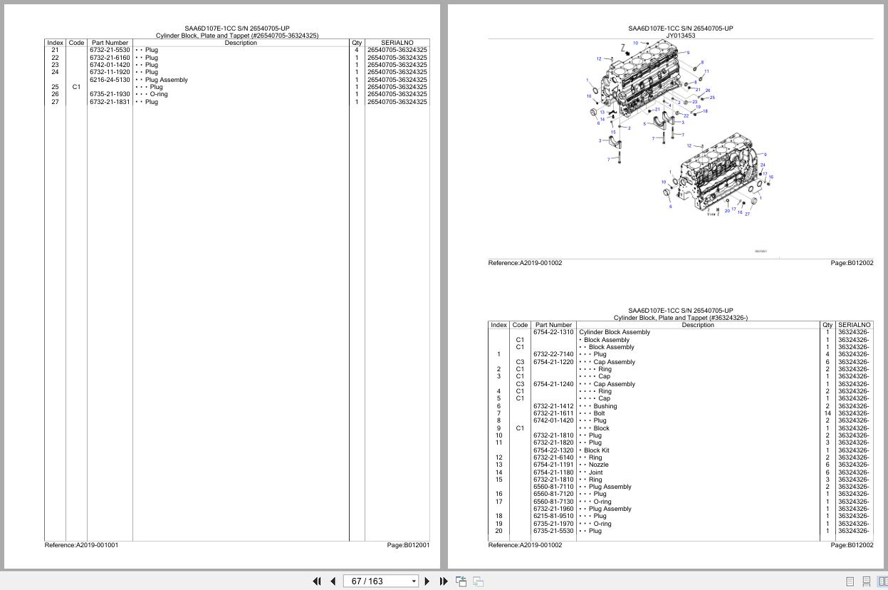 Komatsu Engine AA6D107E 1CC 26540705 UP Parts Catalog (2)