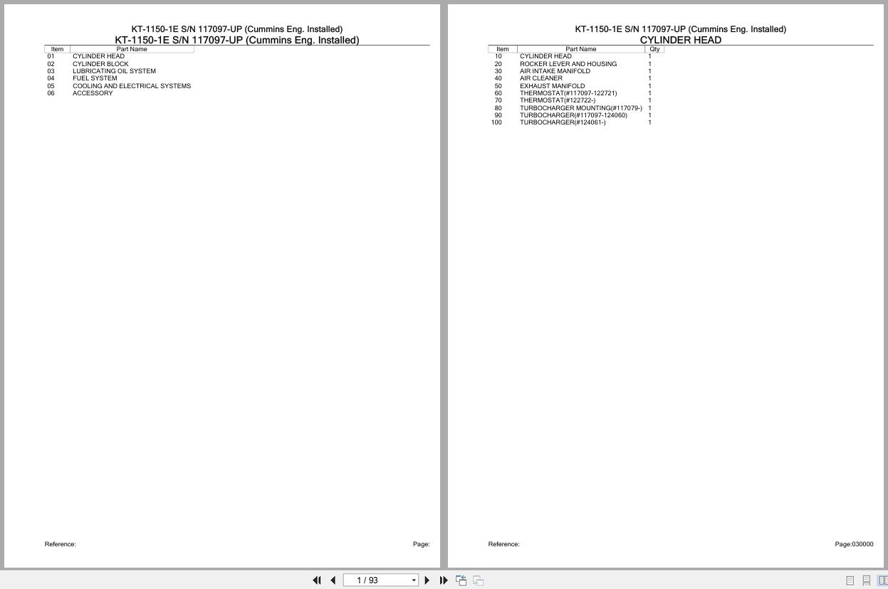 Komatsu Engine KT 1150 1E 117097 UP Parts Catalog (1)