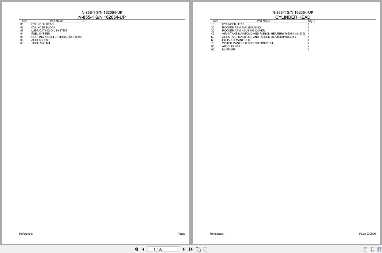 Komatsu Engine N 855 1 162054 UP Parts Catalog (1)