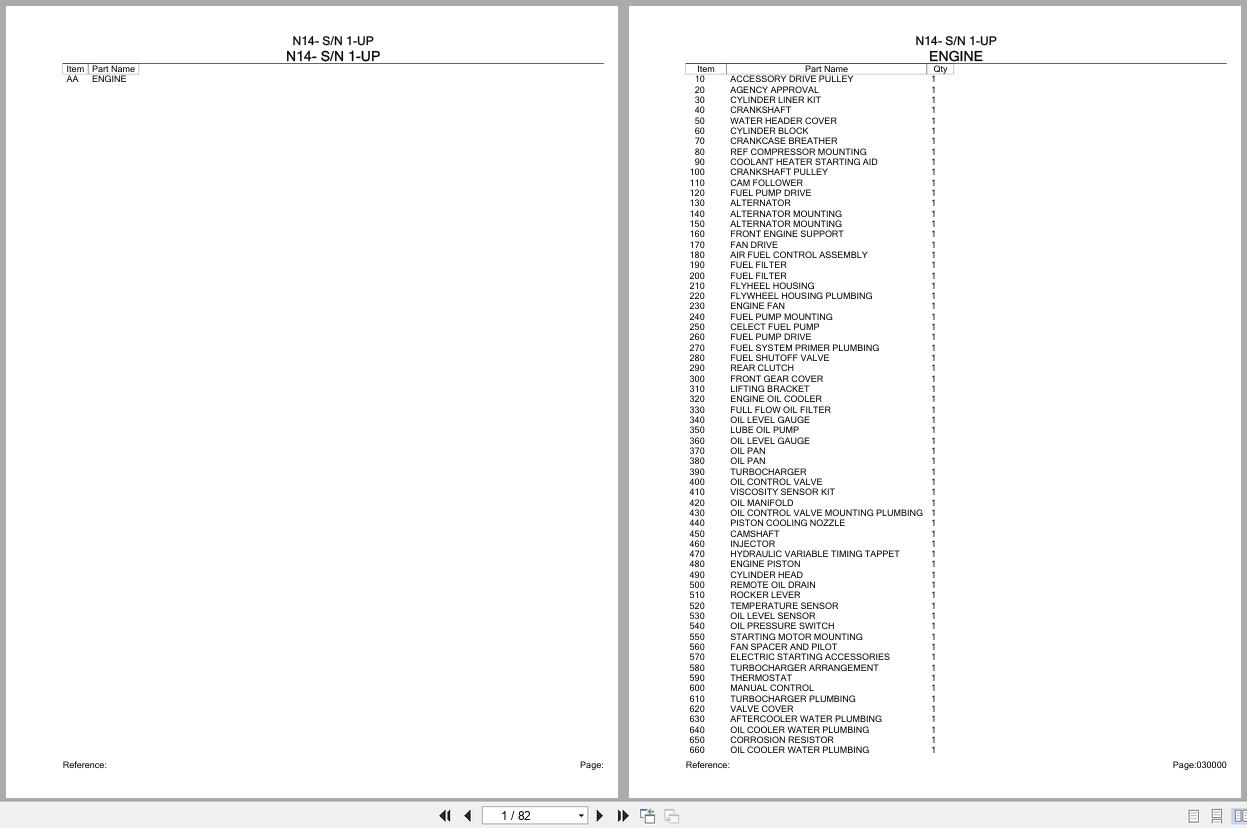 Komatsu Engine N14 1 UP Parts Catalog (1)