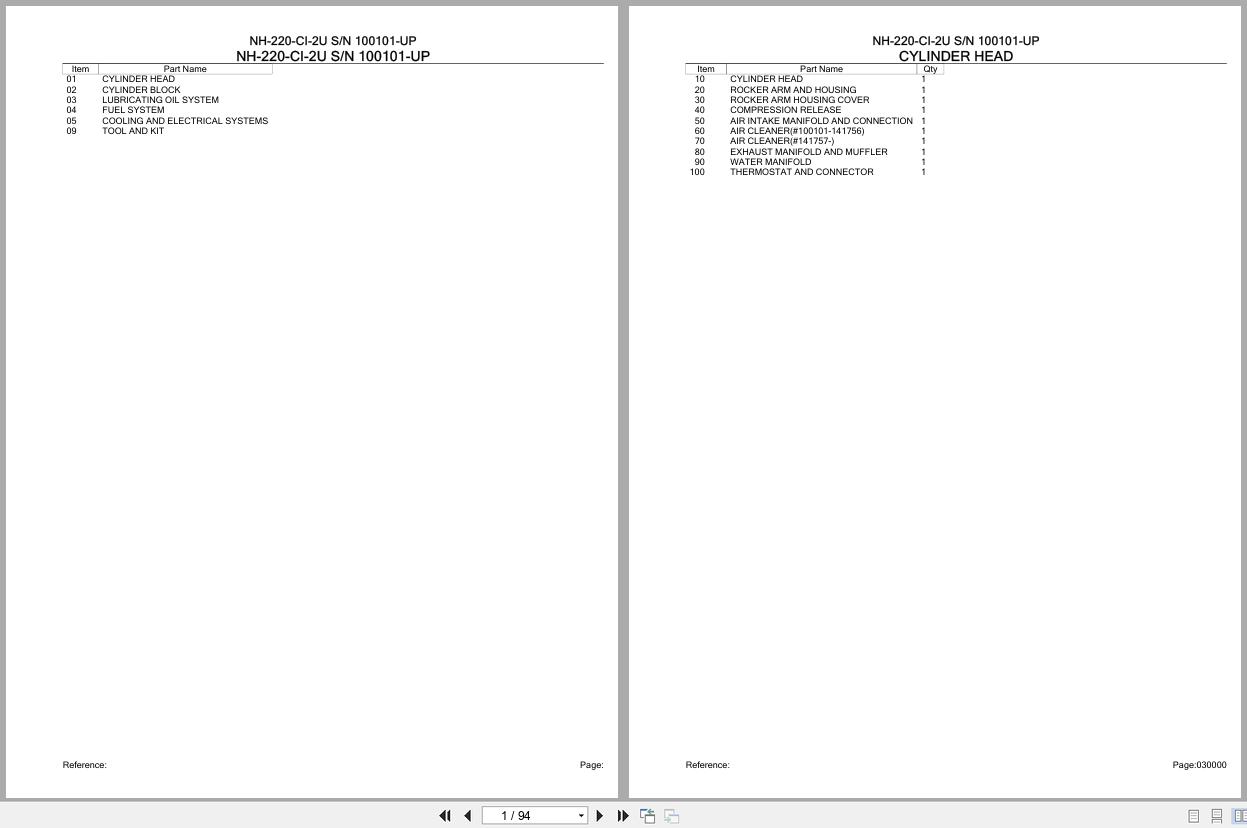 Komatsu Engine NH 220 CI 2U 100101 UP Parts Catalog (1)