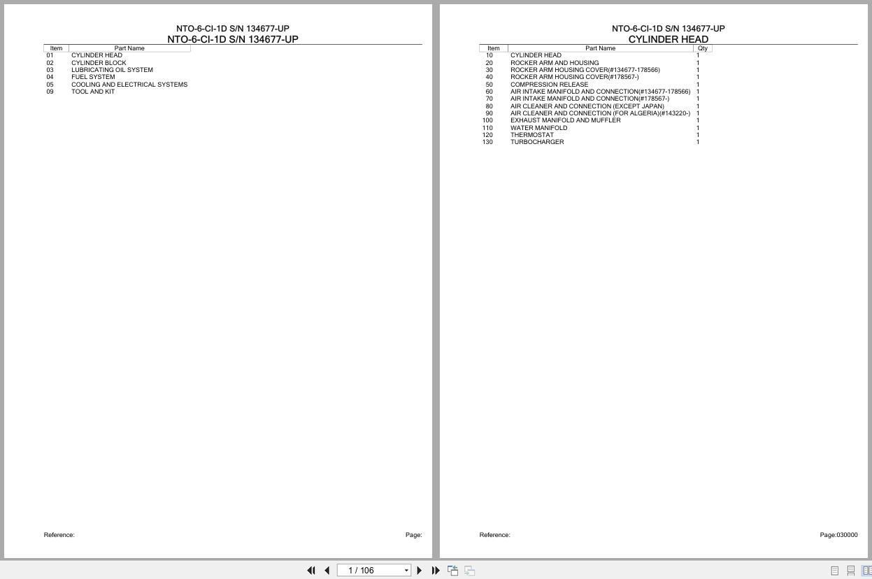 Komatsu Engine NTO 6 CI 1D 134677 UP Parts Catalog (1)
