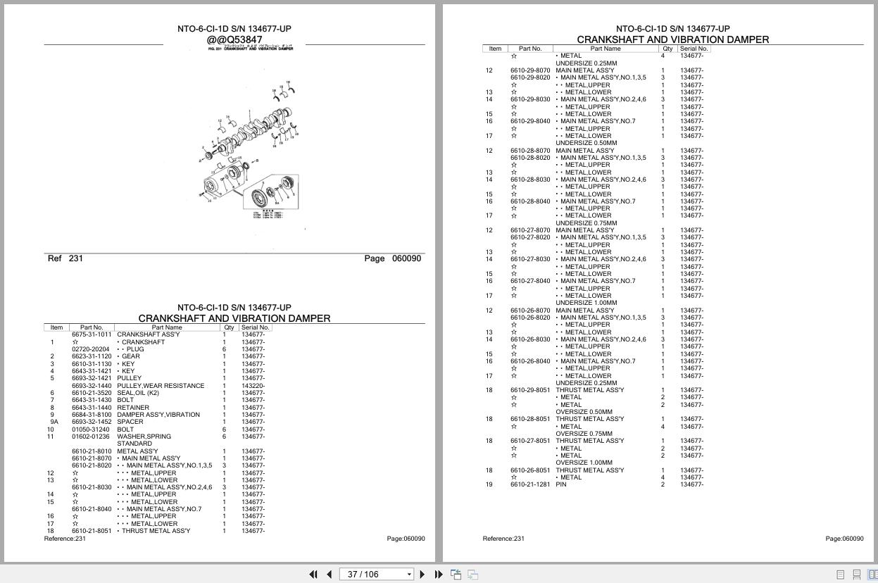 Komatsu Engine NTO 6 CI 1D 134677 UP Parts Catalog (2)