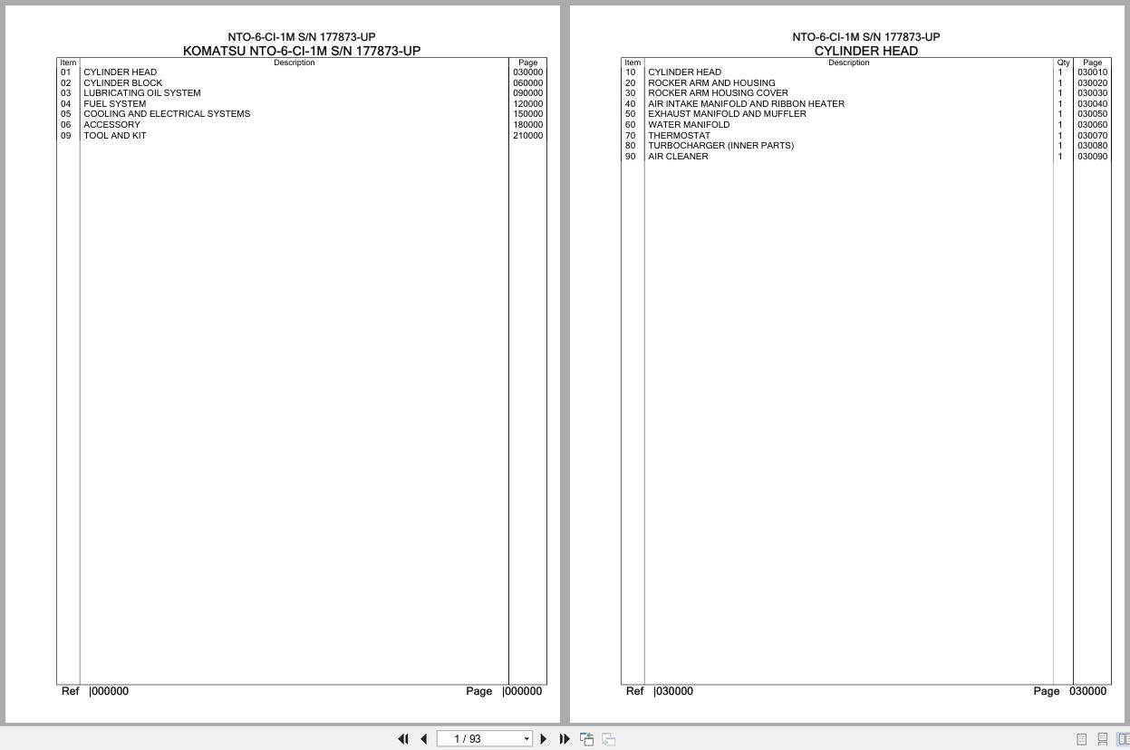 Komatsu Engine NTO 6 CI 1M 177873 UP Parts Catalog (1)