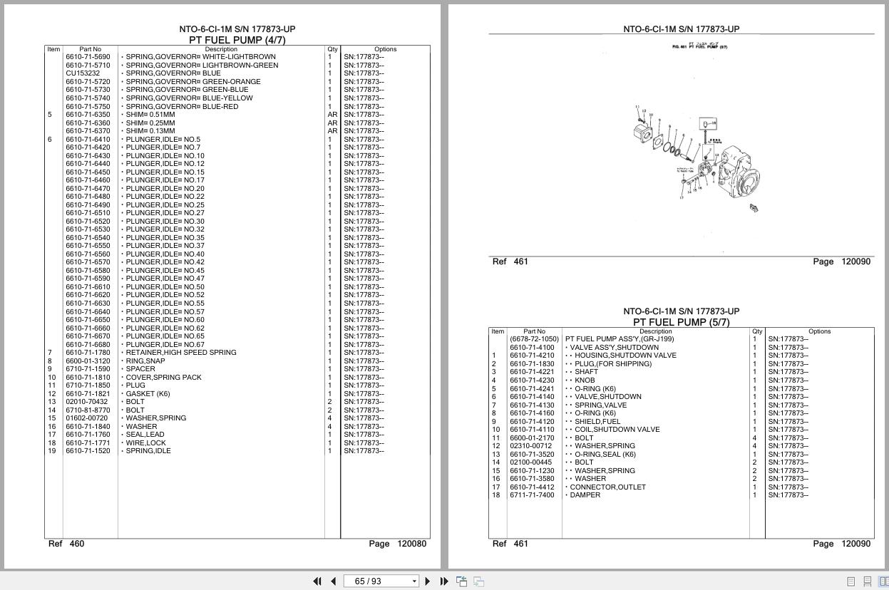 Komatsu Engine NTO 6 CI 1M 177873 UP Parts Catalog (2)