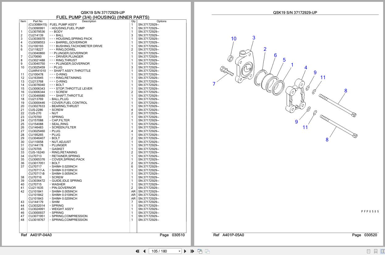 Komatsu Engine QSK19 37172929 UP Parts Catalog (2)
