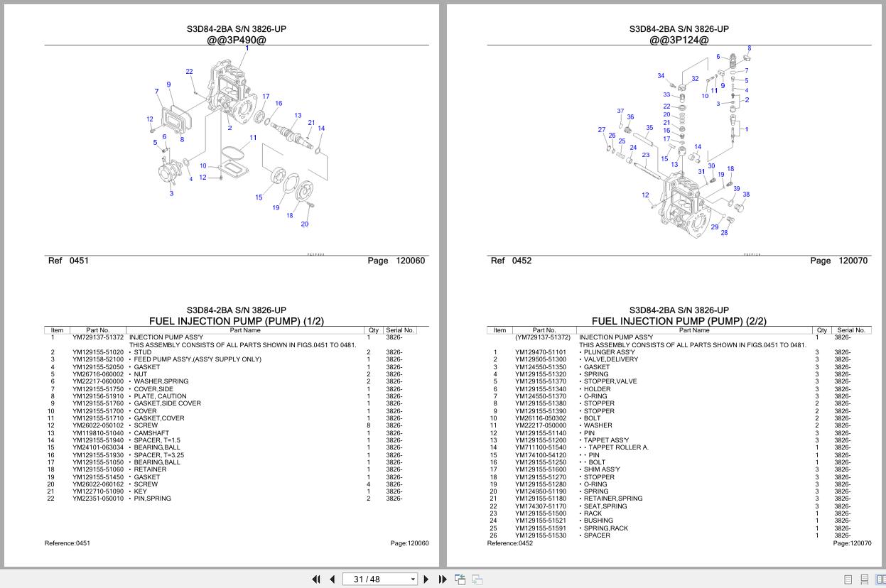 Komatsu Engine S3D84 2BA 3826 UP Parts Catalog (2)