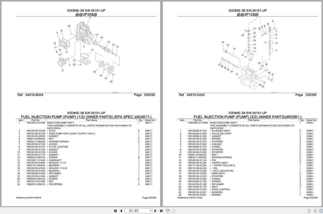 Komatsu Engine S3D84E 3B 00101 UP Parts Catalog (2)