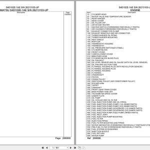 Komatsu Engine S4D102E 1AE 26213103 UP Parts Catalog (1)