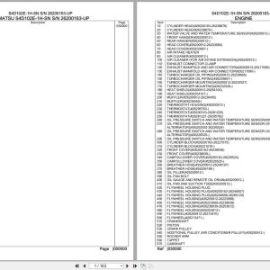 Komatsu Engine S4D102E 1H SN 26200163 UP Parts Catalog (1)