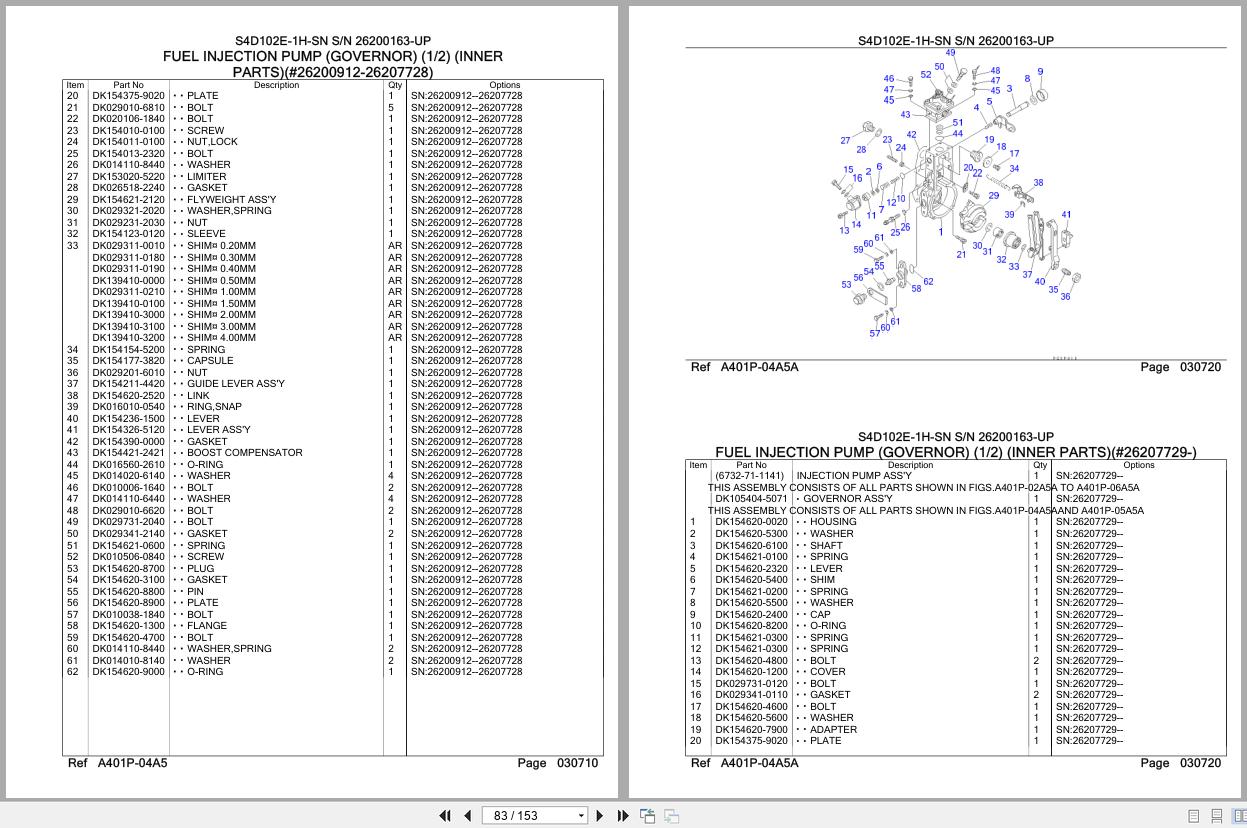 Komatsu Engine S4D102E 1H SN 26200163 UP Parts Catalog (2)