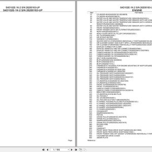 Komatsu Engine S4D102E 1K 2 26200163 UP Parts Catalog (1)