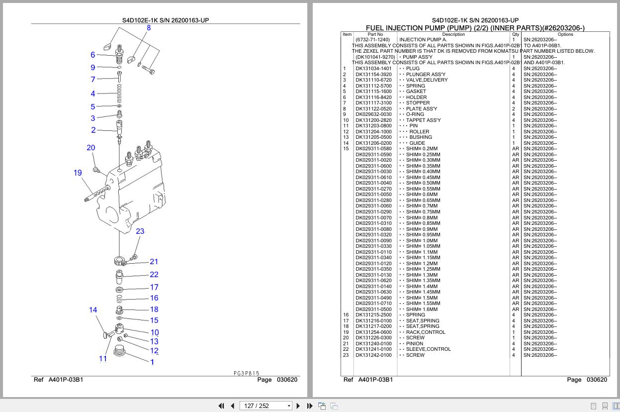 Komatsu Engine S4D102E 1K 26200163 UP Parts Catalog (2)