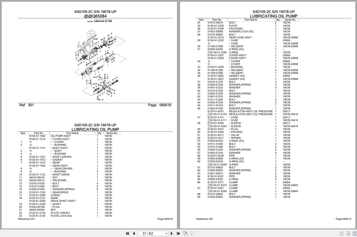 Komatsu Engine S4D105 2C 19078 UP Parts Catalog (2)