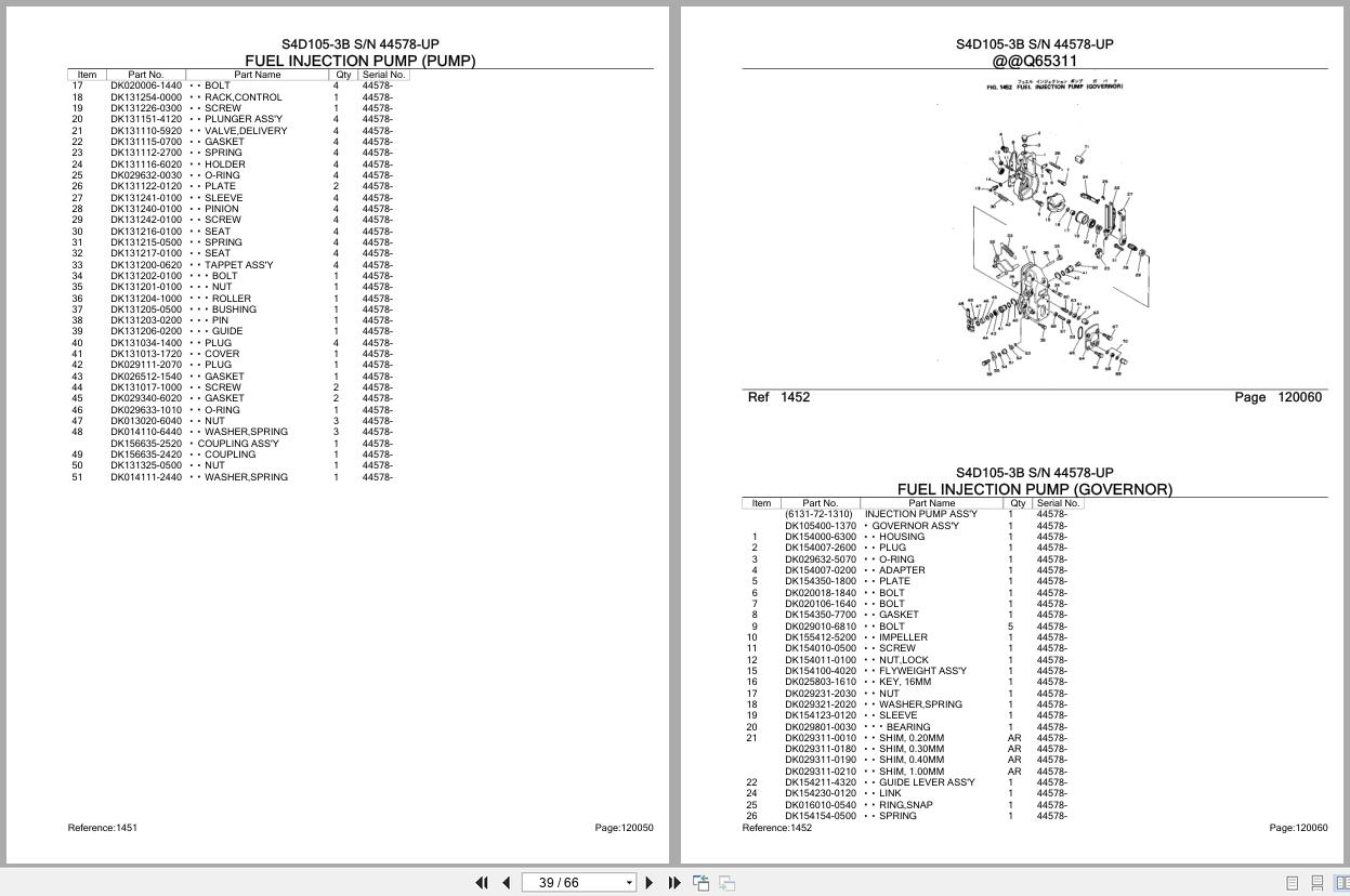 Komatsu Engine S4D105 3B 44578 UP Parts Catalog (2)