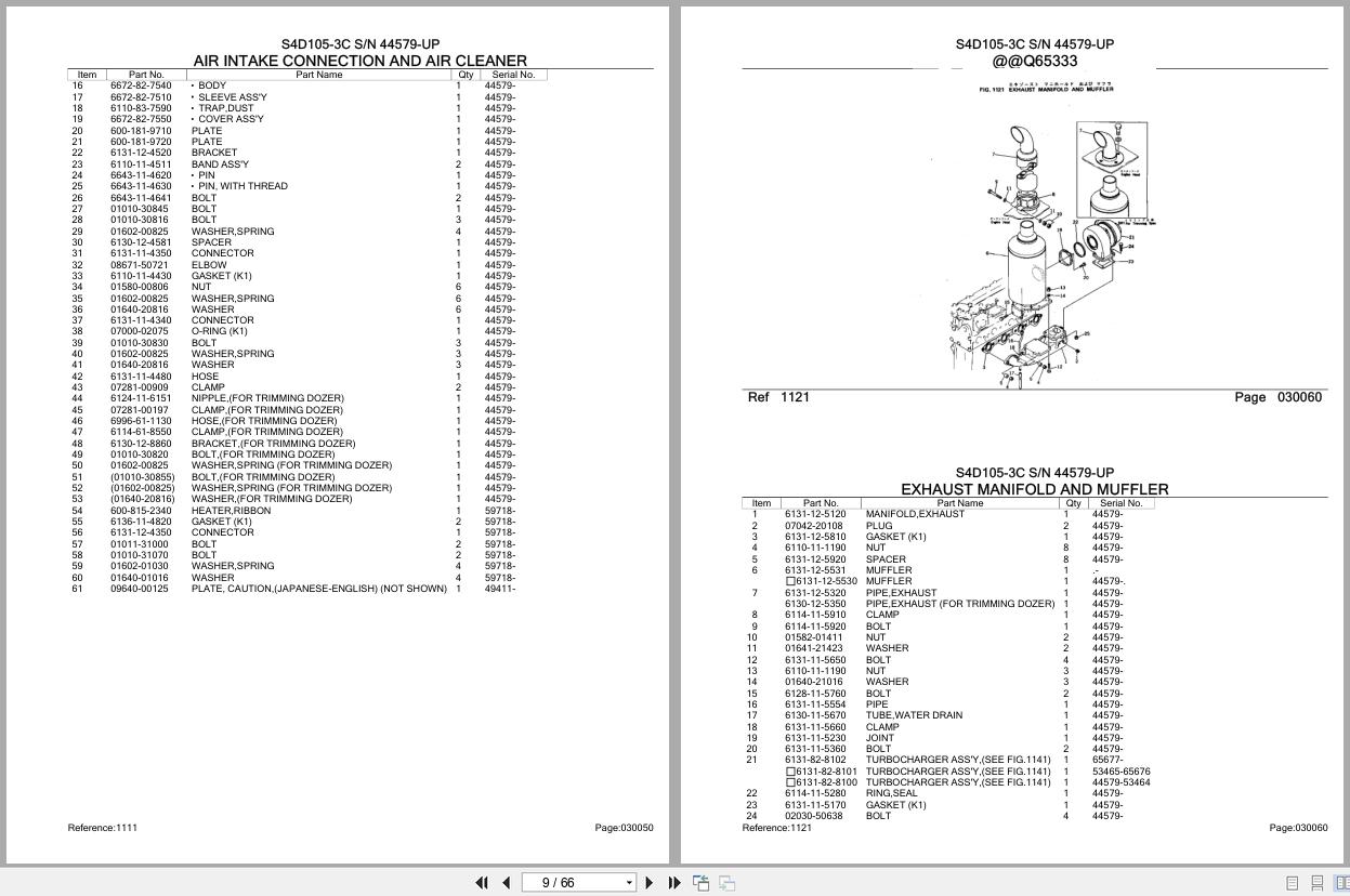 Komatsu Engine S4D105 3C 44579 UP Parts Catalog (2)
