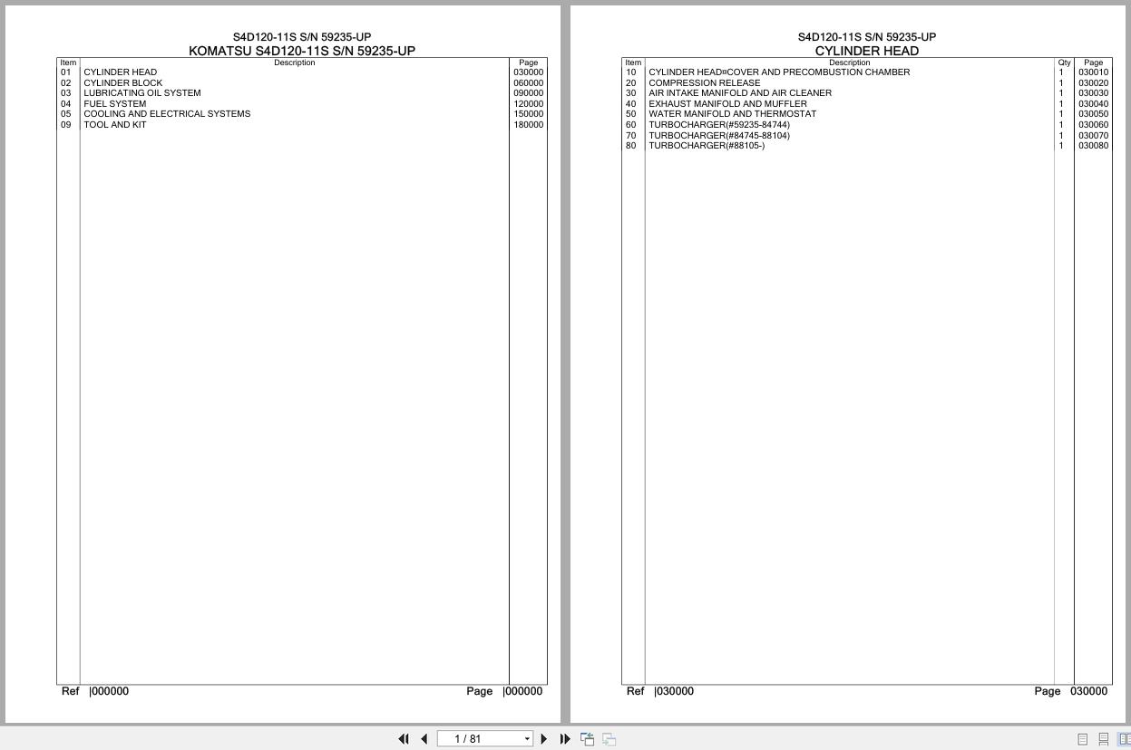 Komatsu Engine S4D120 11S 59235 UP Parts Catalog (1)