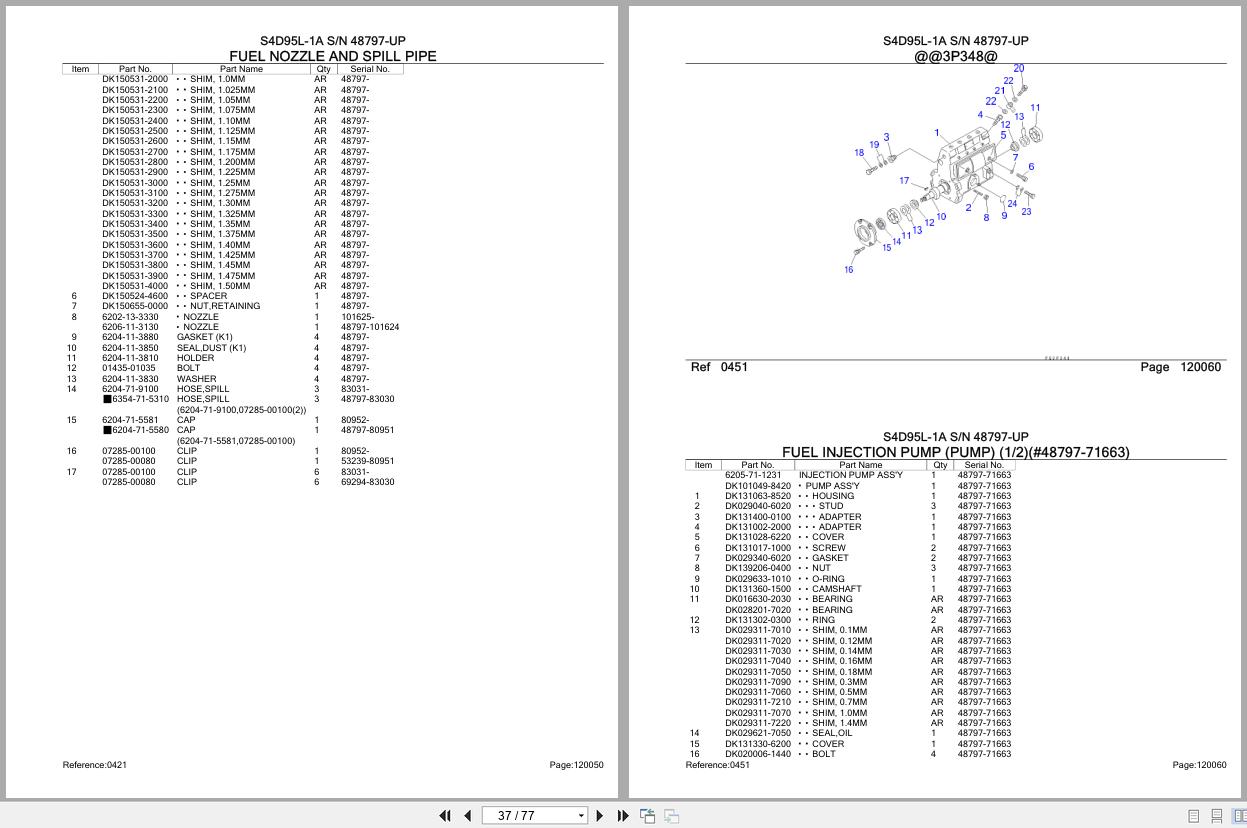 Komatsu Engine S4D95L 1A 48797 UP Parts Catalog (2)